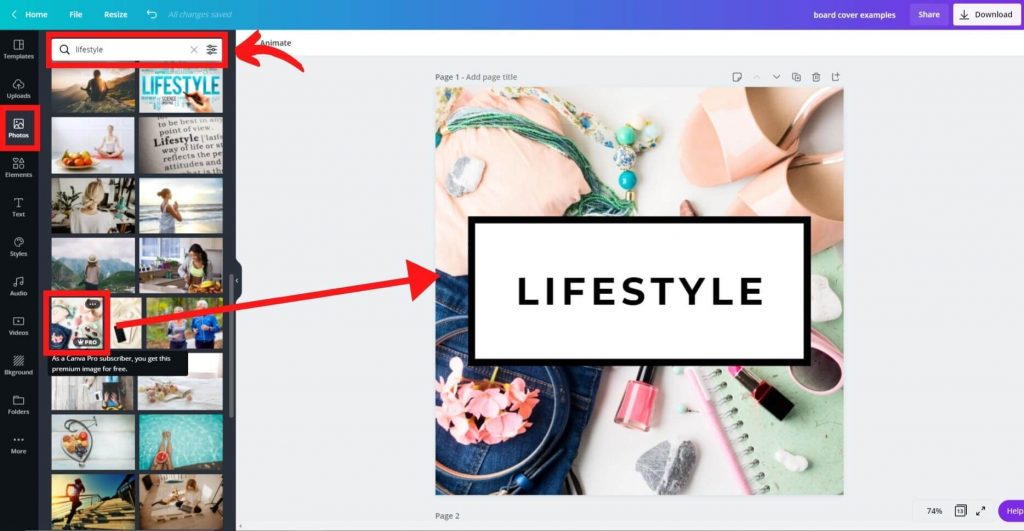10 create a board cover pinterest on canva