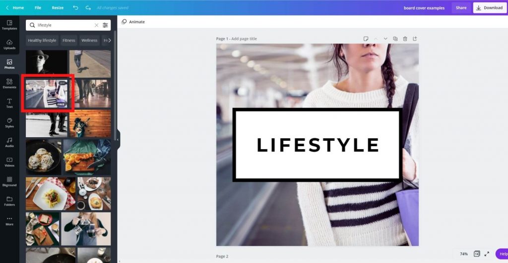11 create a board cover pinterest on canva