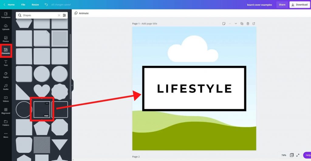 9 create a board cover pinterest on canva